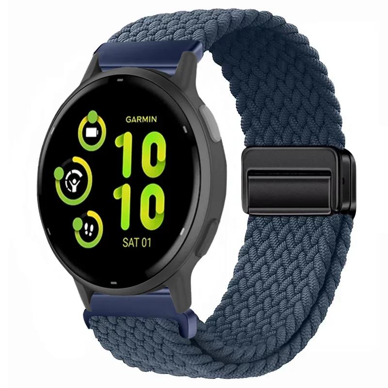 20/22mm Nylon Strap for Garmin Forerunner 55 165 970 570 965 955/Venu 4 45mm Magnetic Band Garmin Vivoactive 5 6/Vivomove Trend