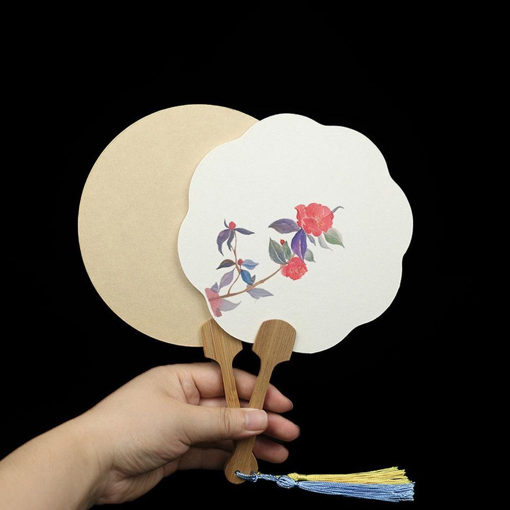 Chinese Style Blank Painting Fans Xuan Paper Paper Hand Fan Art Hand Fans Summer Fan  Hanfu