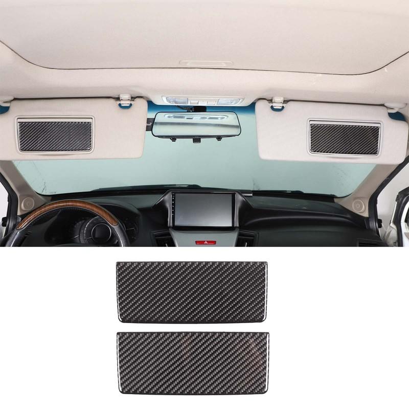 2x Soft Carbon Fiber Car Makeup Mirror Cover Decorative Stickers Suitable for Honda Odyssey RB1/RB2/RB3 2009-2014