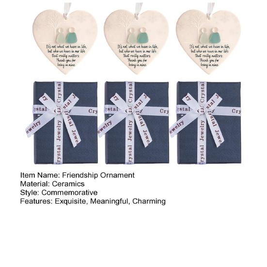 Heart-Shaped Sea Glass Friendship Decor Heart Keepsake Christmas Ornament for Xmas Tree Hanging Sea Glass Art for Best Friends