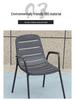 Outdoor Rattan-Style Stackable Patio Chair and Table Set, Wrought Iron Coffee Stool, Ideal for Courtyard or Balcony.