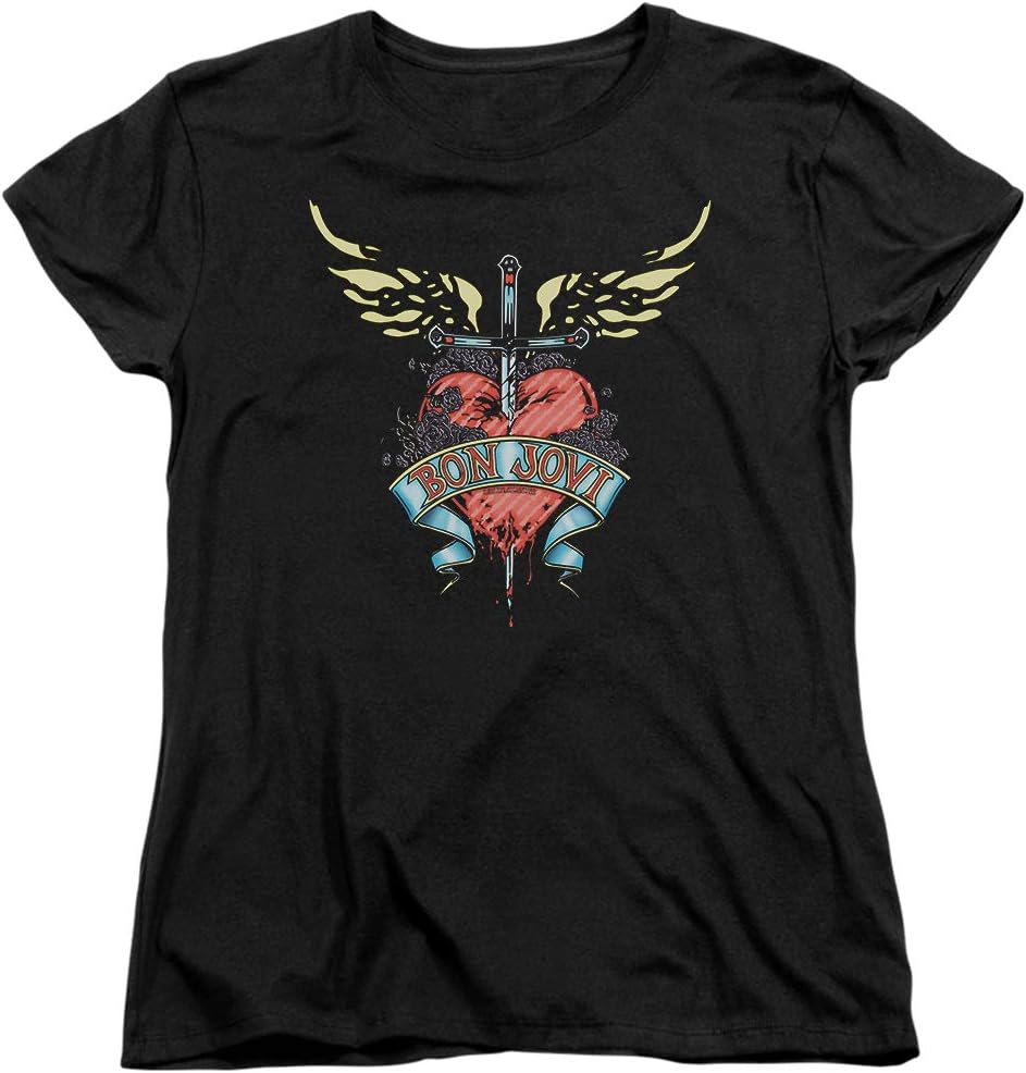 Bon Jovi winged heart sword graphic T-shirt S