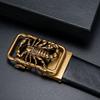 Mens Fashion Novelty Belts Antique Golden Scorpion Belt Buckle Automatic Buckle Ratchet Belt