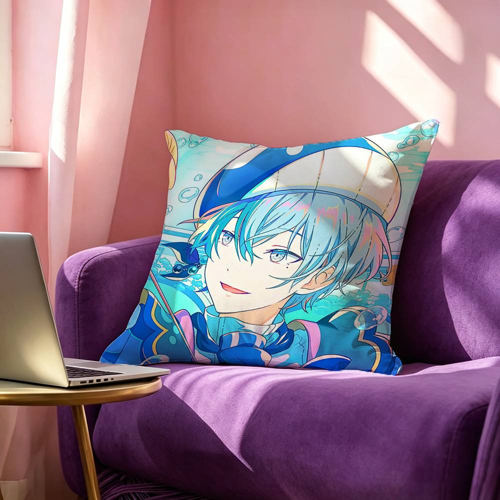 Cosplay Singer Cartoon Aoyagi Toya Pillow Case Square DoubleSided Sofa Cushion Cover Bedroom Bedside Pillow