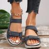 Sandalias Deportivas Casuales Grandes para Mujer Estilo Deportivo Velcro Cómodas Boca de Pez Sandalias Deslizantes para Exteriores y Playa