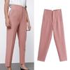 Pantalones de mujer, pantalones de verano para mujer, pantalones de cintura alta, pantalones de oficina, pantalones de moda con botones