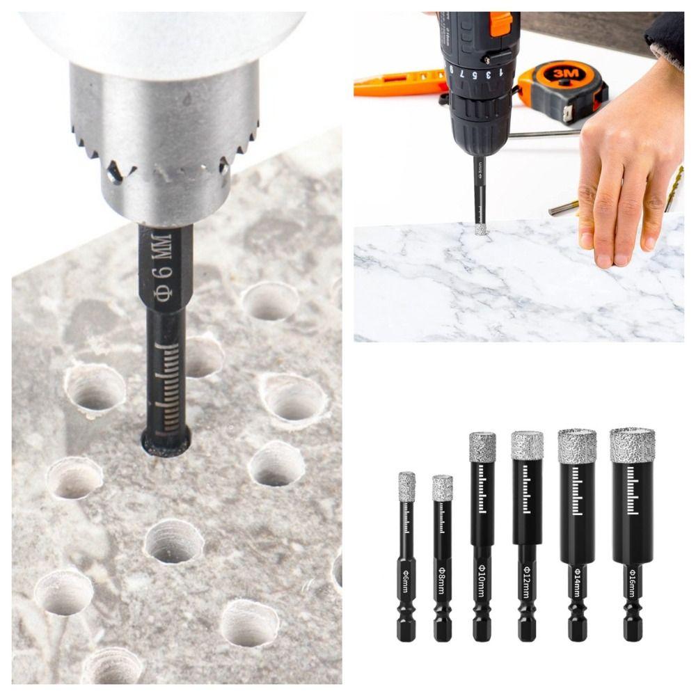 Dry Hole Opener Marble Hole Saw 6-16mm Drill Bit  Glass