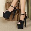 Semišové Silná podrážka Nepromokavé Platforma Noční Show Pole Dance Boty Model Vysoké podpatky Módní přehlídka Sexy Sandály Velkoobchod