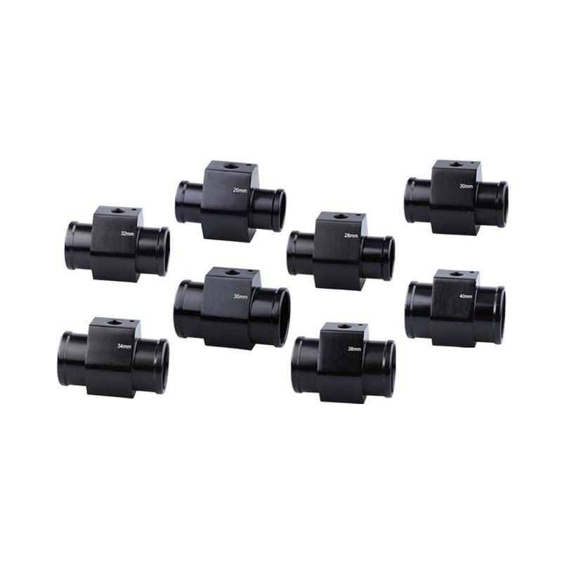 Universal Blue/Black Water Temperature Temp 26mm-40mm Sensor Gauge Joint Pipe Radiator Hose Adapter with 2 Clamps