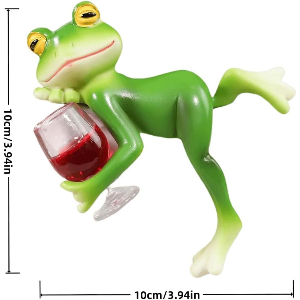 Tipsy Frog Planter Holder, Funny Mini Frog Plant Pot Statue, Resin Frog Flower Pot Decoration (1 piece)