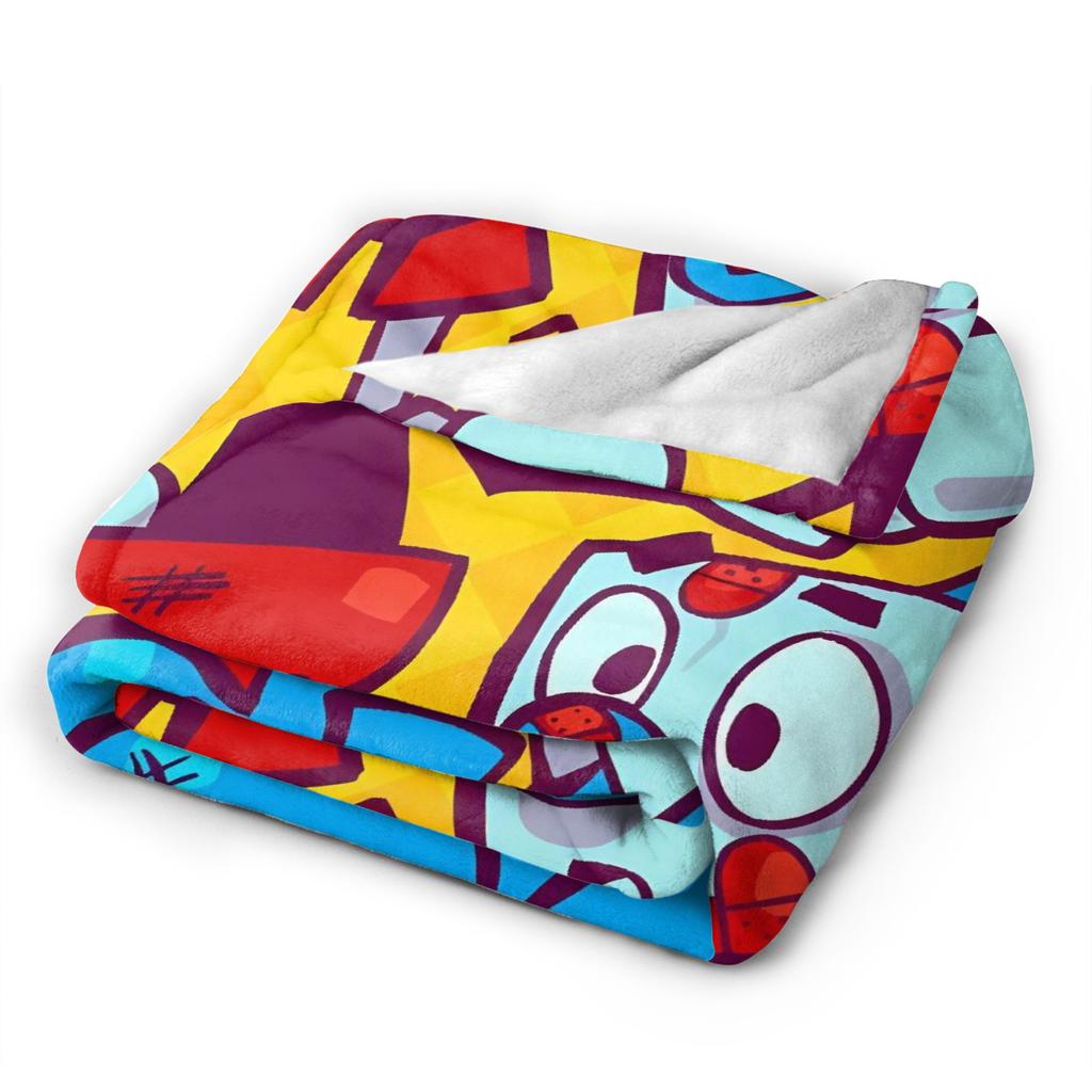 Cupheads & Mugmans Blanket Quality Super Warm Cartoon Throw Blanket Winter Girls Boys Couch Bed Street Trend Bedspread
