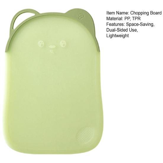 Double-Sided Cutting Board with Non-Slip Edges Food-Grade Plastic Fruits Chopping Board with Hanging Hole Anti-Microbial Space-Saving Cutting Mat