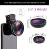 2 IN 1 Lens Universal Clip 37mm Mobile Phone Lens Professional 0.45X 49uv Super Wide-Angle + Macro HD Lens For Phone