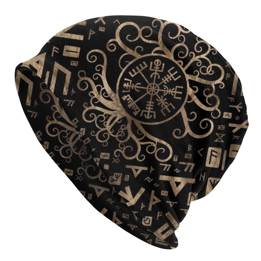 Custom Winter Warm Bonnet Homme Knit Hats Tree Of Life With Triquetra On Futhark Beanie Cap Vikings Beanies Caps Unisex WoUnisex