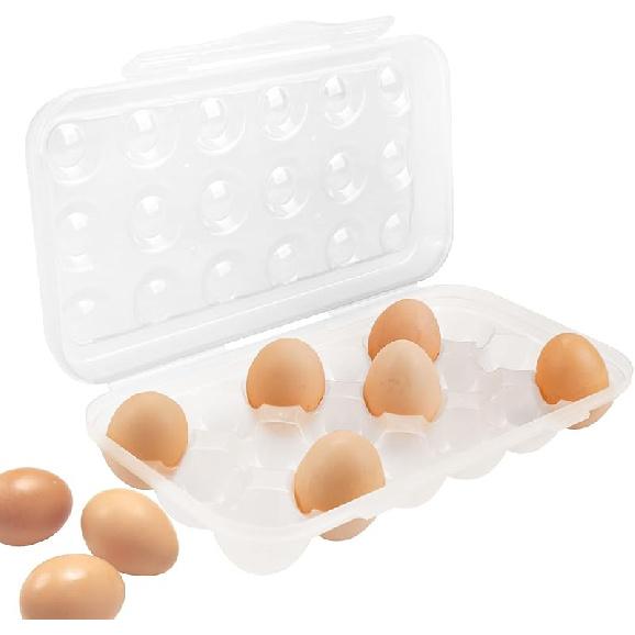 

Portable Plastic Egg Storage Box, 18 Tray Shockproof Egg Protector Tray, Folding Eggs Holder Carrier, Eggs Slot Tray Holder Box, for Outdoor Camping 038-18 Tray