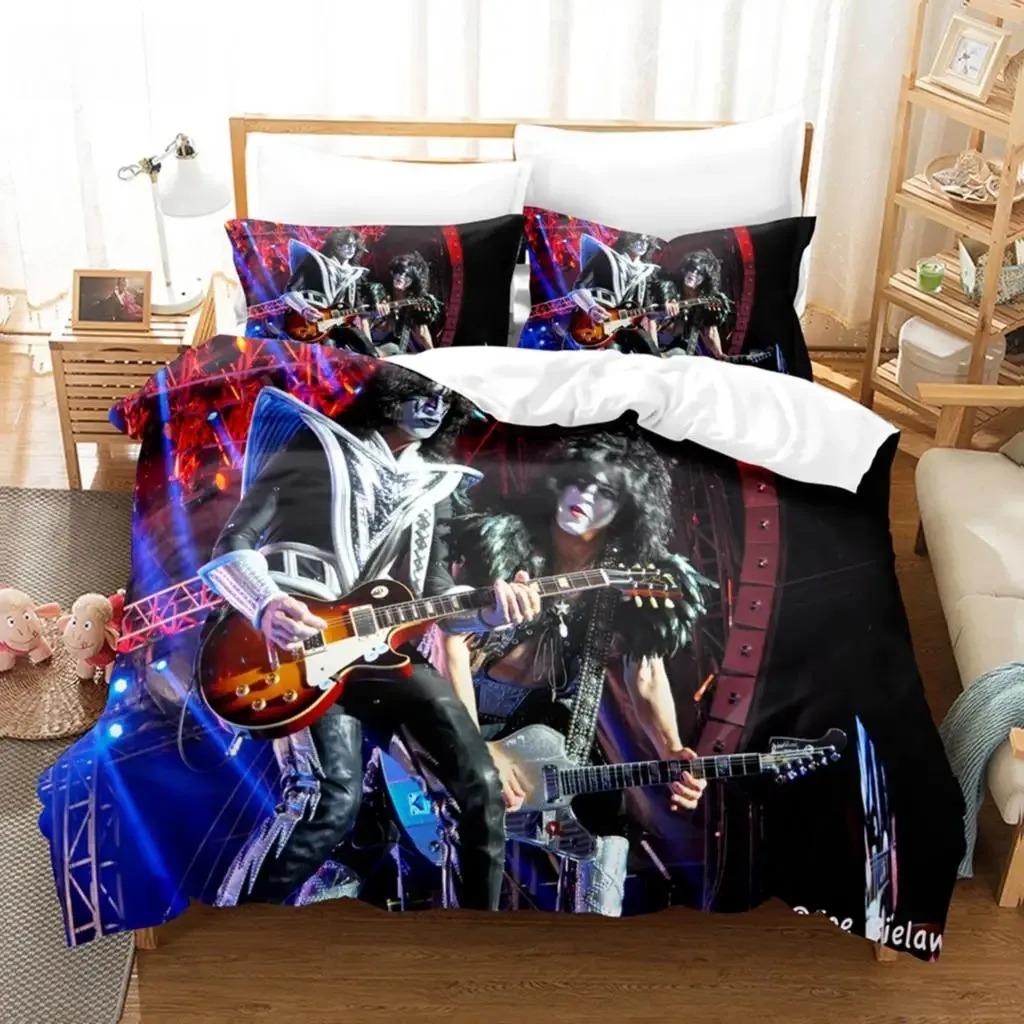 Comforter Kiss Band Bedding Set Single Rock Band Double Queen King Twin Size For Boys Adults Soft Gift