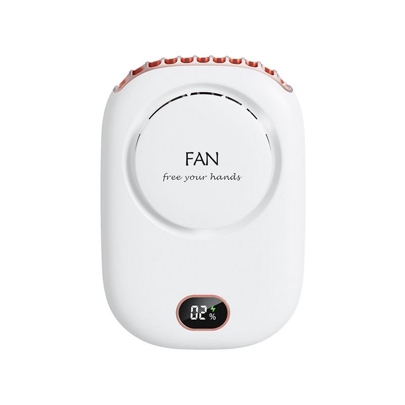 Portable USB Rechargeable Bladeless Fan with Clip and Digital Display for Neck or Waist