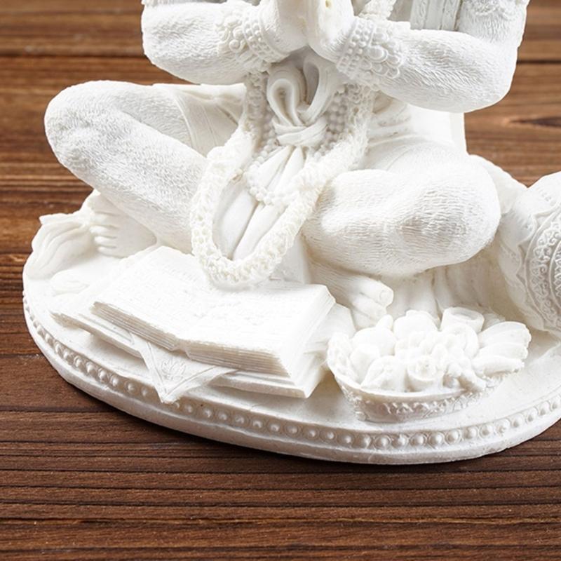 Wykwintna Statua Hanumana Rzeźba Hinduistyczna Bóg Siły Figurka z Żywicy Dekoracja Stołowa do Domu Ornament Świątynny