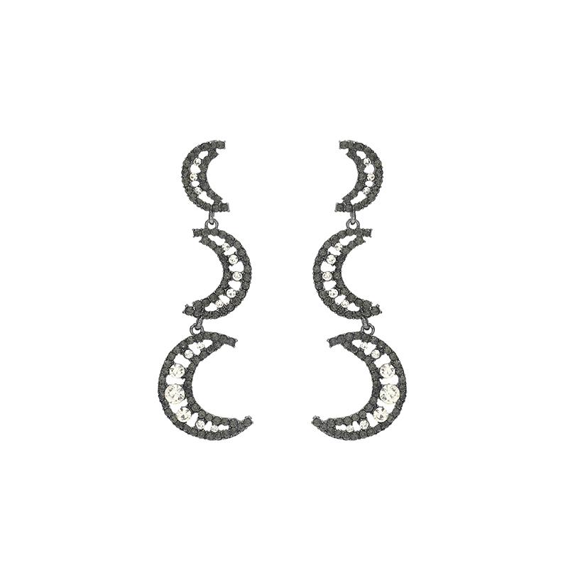 

Блестящие серьги-луны со стразами для женщин Винтажные statement-украшения Подарки для праздничной вечеринки A1
