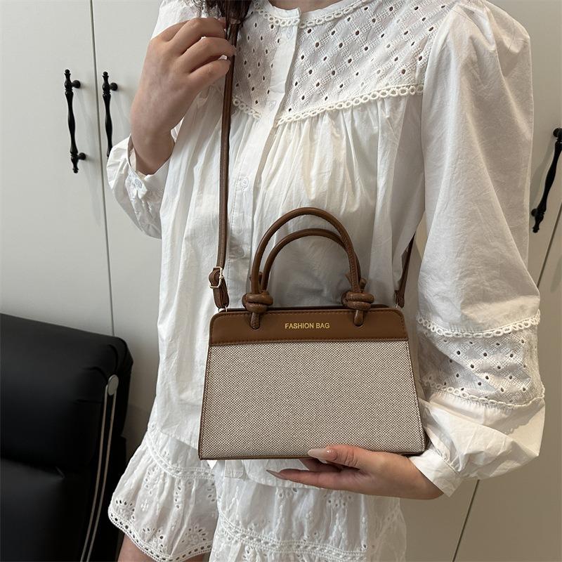 Spring New Solid Color High-end Texture Temperament Versatile Casual Commuting Portable Tote Bag Shoulder Messenger Bag