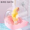 Bird Cage Mounted Shower Room Antisplashing Hangable Cage Bath Tub for Parakeets