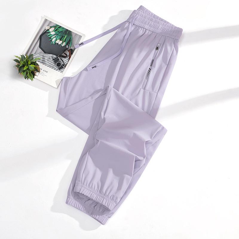 Top-Selling Women's Quick-Dry Ice Silk Pants – Breathable, High-Quality, Elastic, Cooling Sports Pants