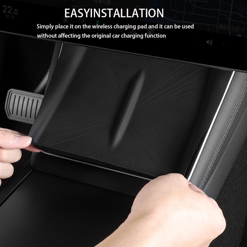 Silicone Wireless Charging Pad For Tesla Model Y Juniper 2025 Launch Anti Fouling Dustproof Decoration Charging Mat