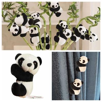 Plant Potted Ornament Plush Animal Toys Curtain Clamp Stuffed Doll Mini Hugging Panda Clip