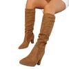New Style Shoes Chunky Heels Pointed Toe Fashionable Women's Boots High-heeled Pile Boots Slimming Boots