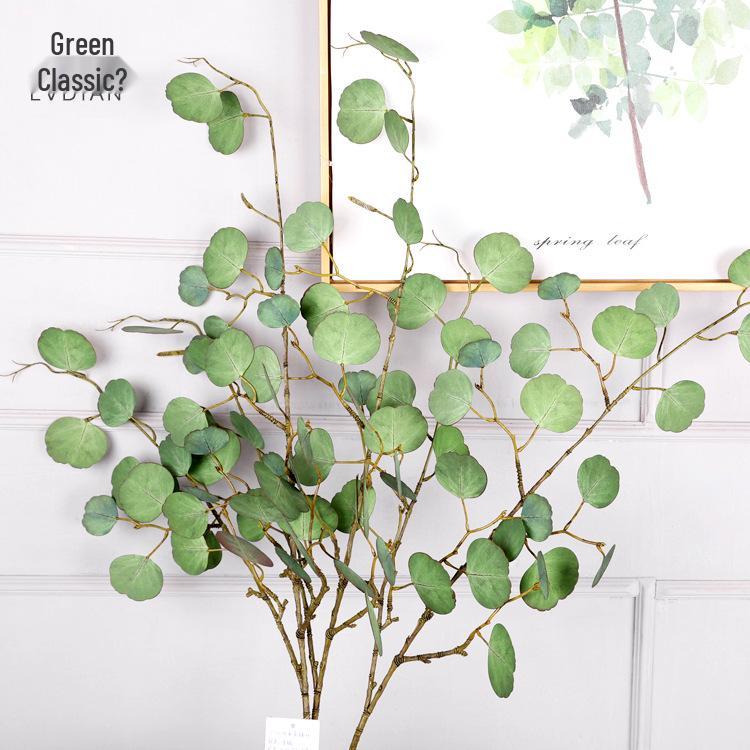 French Round Eucalyptus & Apple Leaf Simulated Plant for Wedding & Home Decor