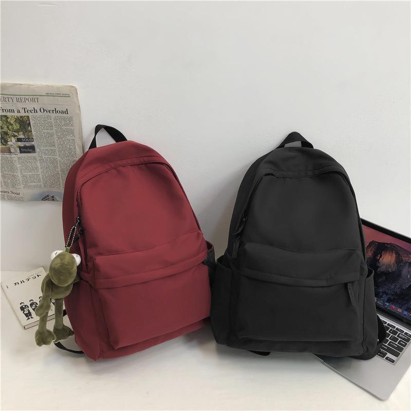 Schoolbag Wholesale New Student Schoolbag Male Korean Version Harajuku Monochrome Backpack Female Fashion Ins Tide Large Capacity Backpack