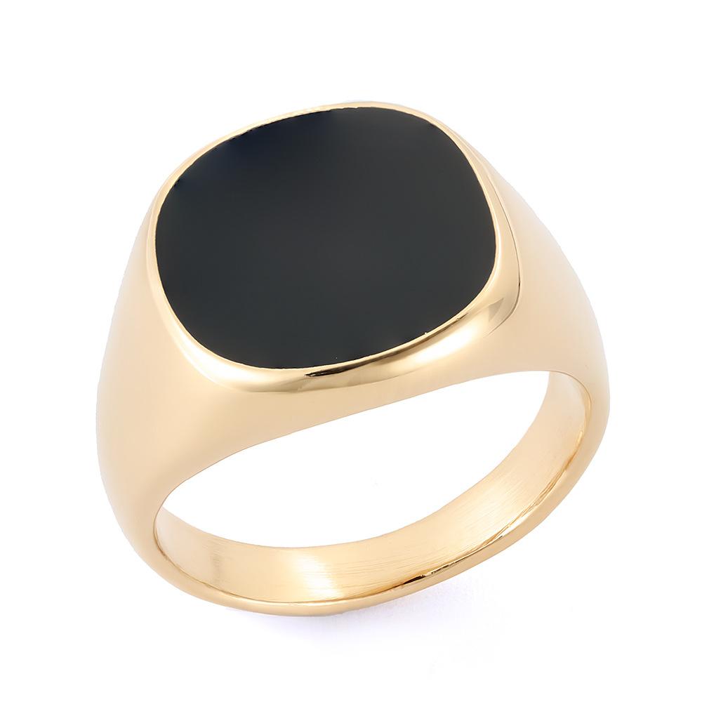 Personalized Men'S Trendy Men'S Epoxy Abalone Shell Ring Stainless Steel Non-Fading Jewelry