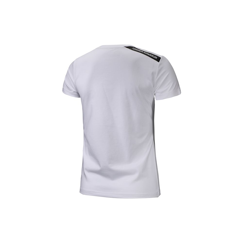 Under Armour Printed Logo Knit Crew Neck T-Shirt Women Tops White 22500520-100