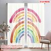 2pcs 2D Flat Printing Curtain I AM LOVED SMART BRAVE KIND Fabric Without Electricity Festive Curtains for Festive Portraits and