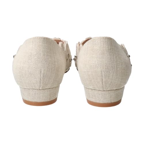 Bridget Birkin Women's Flower Cutwork Glitter Pumps, Off-White, Size 24.5cm, 541033