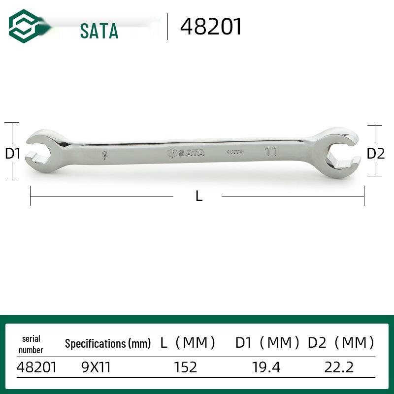 Llave Abierta de Doble Extremo Sata para Desmontaje de Tubo de Aceite de Freno