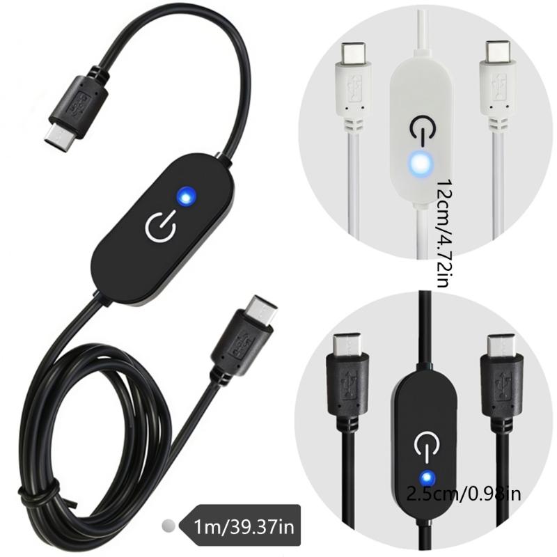USB C Switches Cable Touch Dimmer Type C Power Supply for LED Lights Supporting Memory Function and 3A High Drive Output