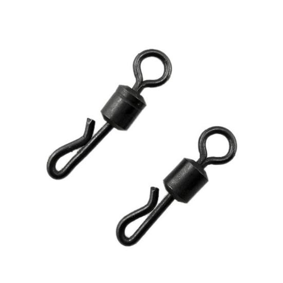 25Pcs 8# Durable Portable Q-shaped Quick Change Swivels Tackles for Carp Fishing