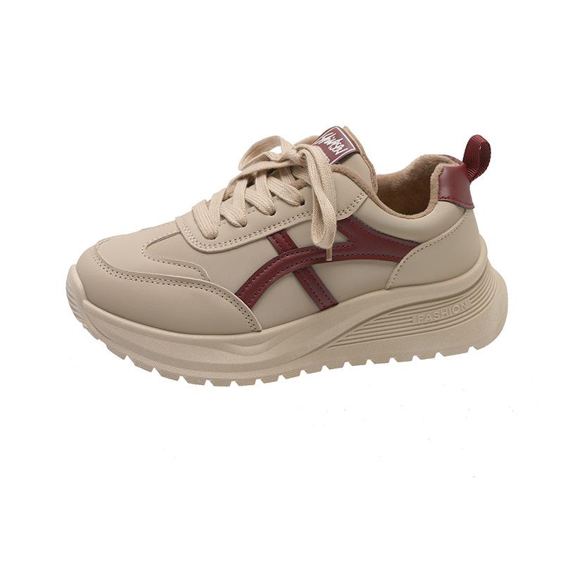 Fleece dad shoes women's 2025 autumn and winter new versatile casual platform sports shoes lightweight warm Forrest Gump shoes