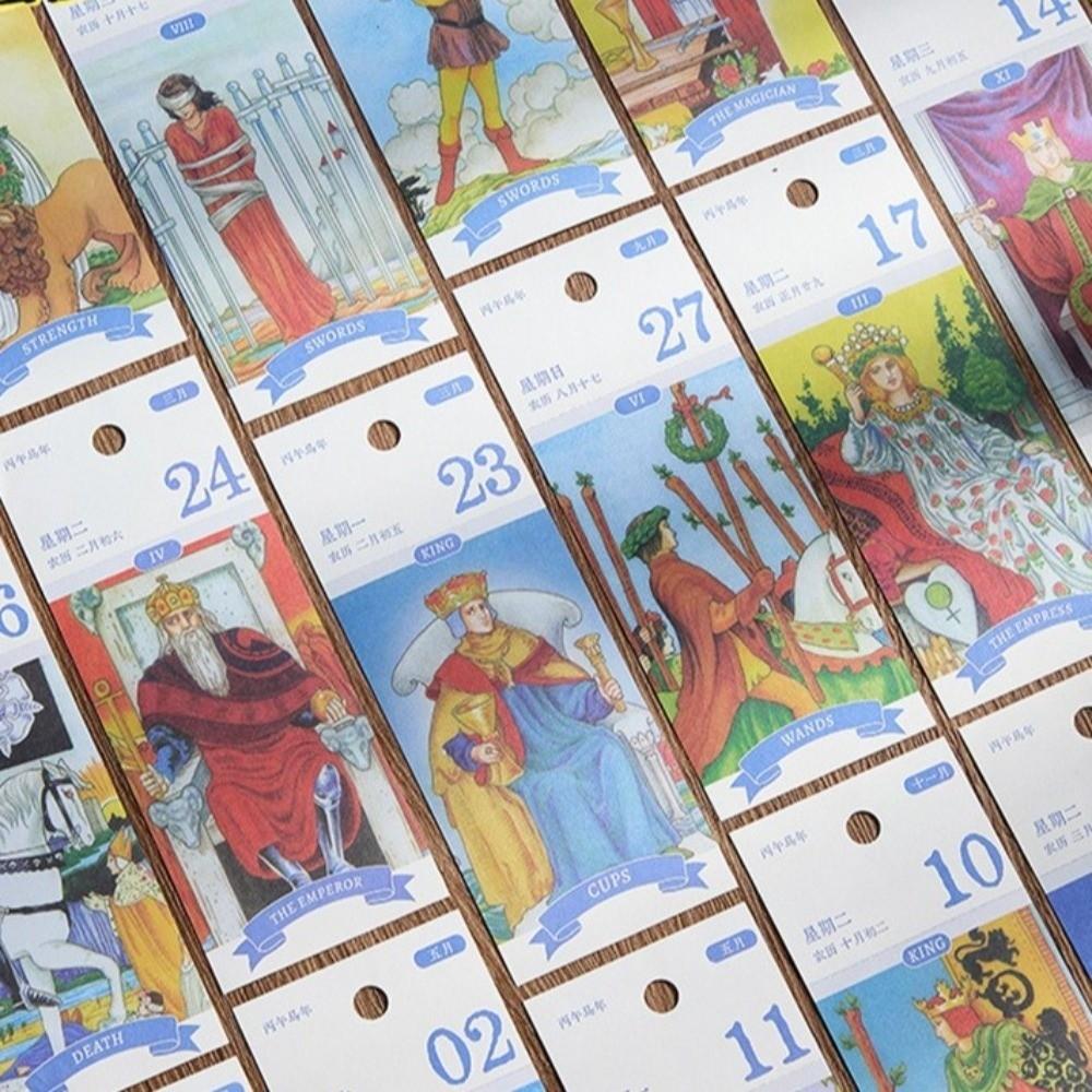 Gold Ring Binding 2026 Card Calendar Vintage Oil Painting Daily Planner New Year Theme