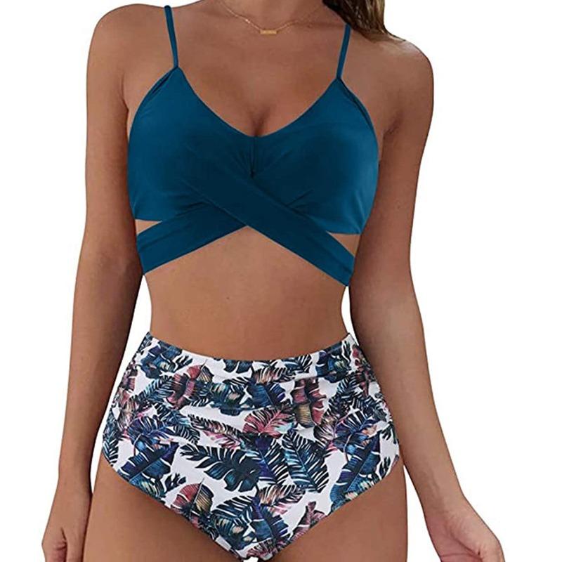 Summer Sexy Sleeveless Halter Split Swimsuit Bikini