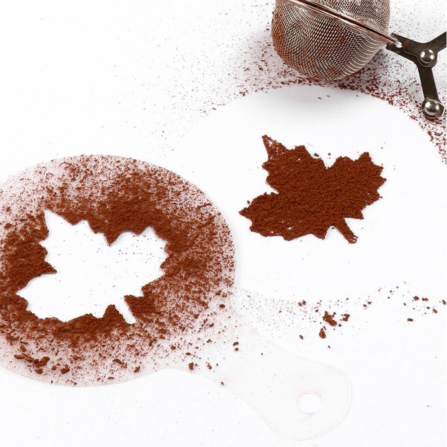 16pcs Coffee Latte Art Stencil Hollow-out Mold Party Shop Kitchen Household Coffee Supplies for Espresso Cappuccino Drinks XJM