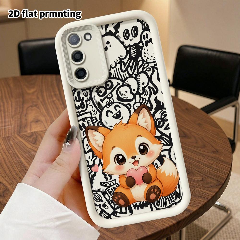Phone Case: 2D Flat Samsung Galaxy A34 A35 M05 M06 S20 S22 S21 FE Plus 5G Protective Case, Little Fox, Christmas and Halloween Gift