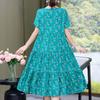 Elegant Women's Summer Sundresses Loose Korean Style Clothes Women New Vintage Print Midi Dress