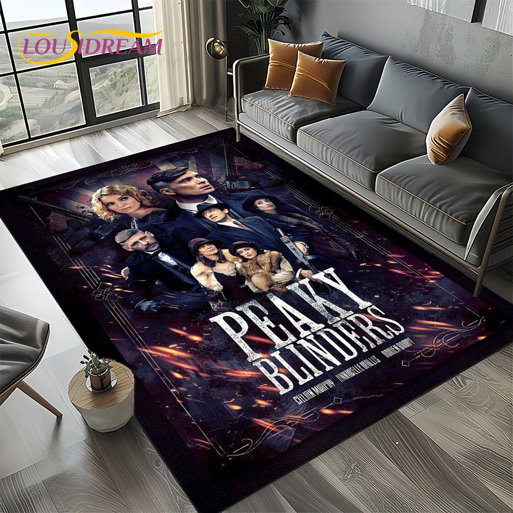 Nuovo Tappeto Tommy Shelby P-Peaky B-Blinders per Camera da Letto Soggiorno Casa Decorazione Divano, Decorazione Tappetino Gioco per Bambini Regalo
