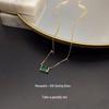 2023 High-End Fashion: Gold-Plated S925 Sterling Silver Green Zircon Choker Necklace for Women