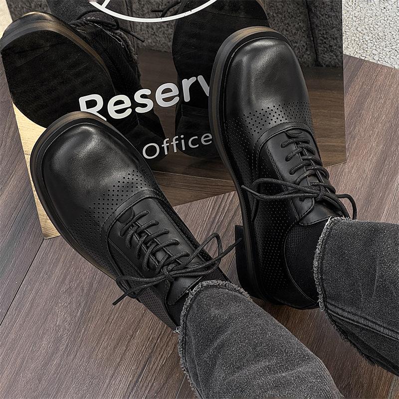 

Мода большая голова британский кэжуал повседневный мужской увеличение внутренней высоты для работы мужская обувь пара в том же стиле 3216-3215-J 38 чёрный