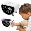 Digital Alarm Clock with Wireless Charging with Temperature Meter 15W Fast Wireless Charger Station for Bedrooms