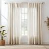 Linen Sheer Curtains Natural Sheer Curtains for Bedroom Living Room Kitchen Light Filtering Country Rustic Window Curtain Panels