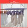 Durable Plastic Round Hanging Clothes Drying Rack With 24 Clips Ideal For Socks And Laundry